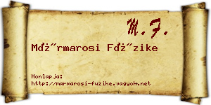 Mármarosi Füzike névjegykártya